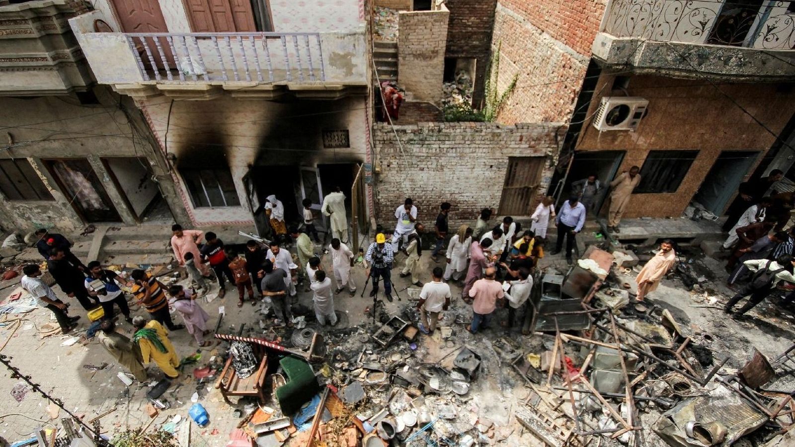 Edificios destruidos en Pakistán