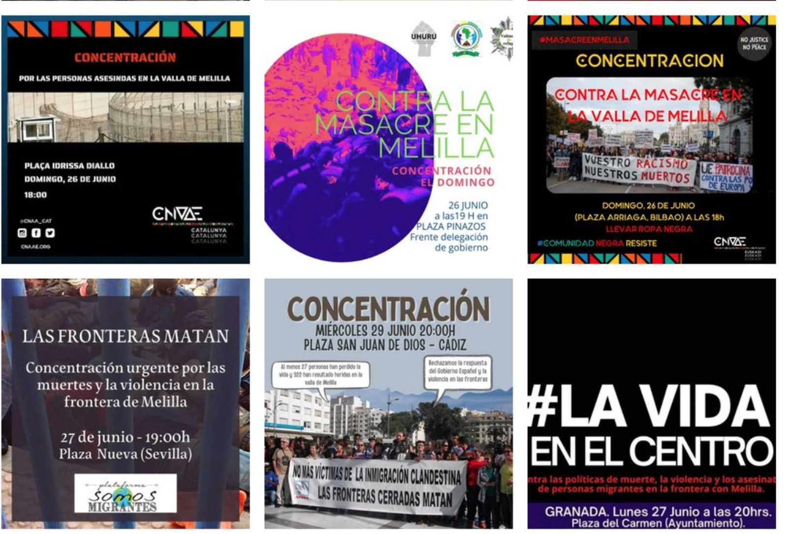 Carteles de concentraciones