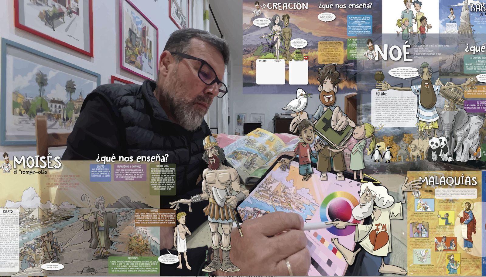 Collage de algunos dibujos de De la Torre