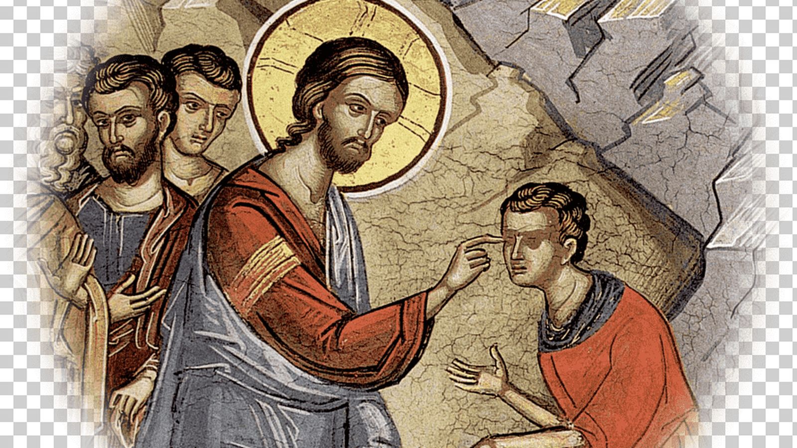 Detalle icono del ciego de nacimiento