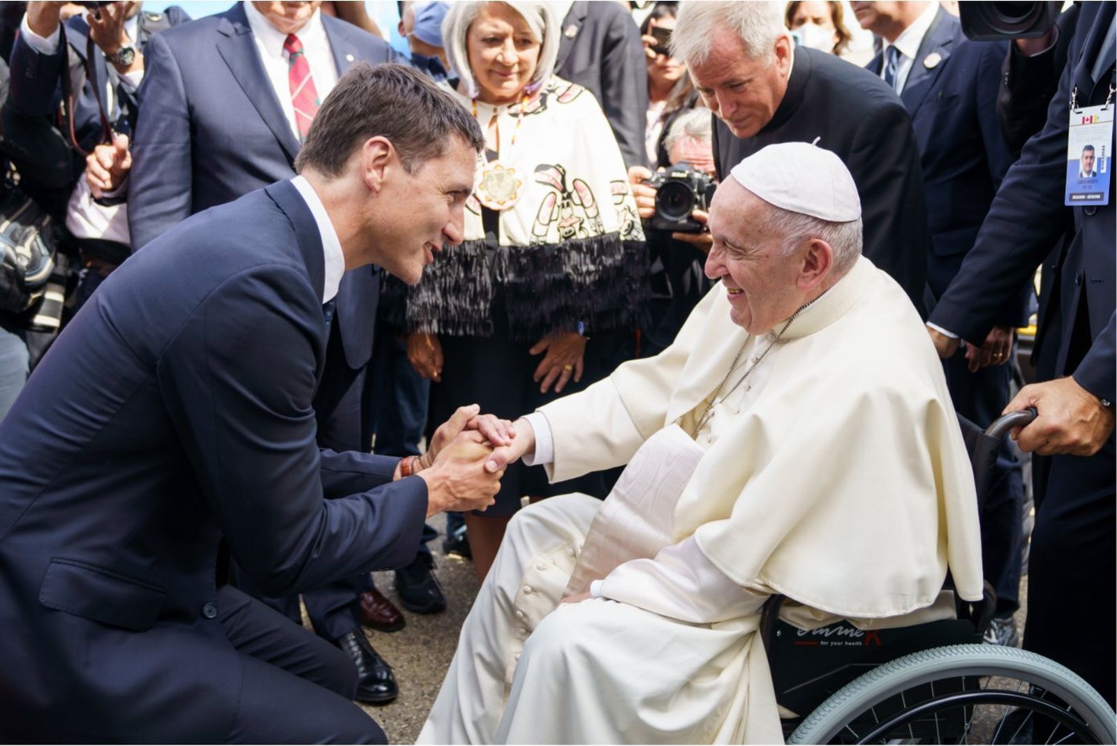 Justin Trudeau, con el Papa Francisco