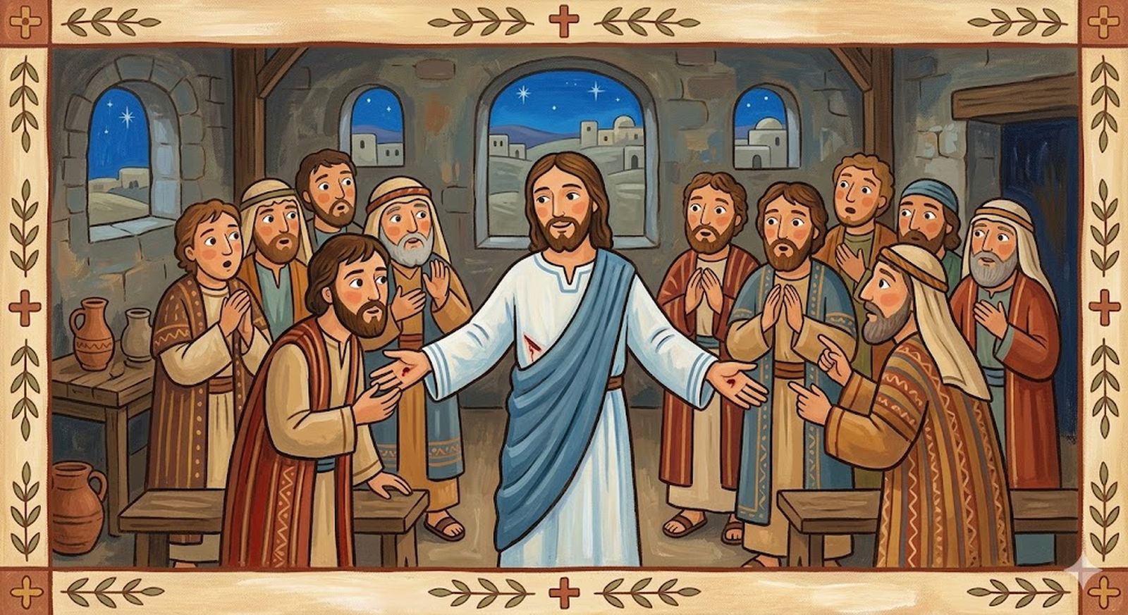 Jesús mostrando sus heridas