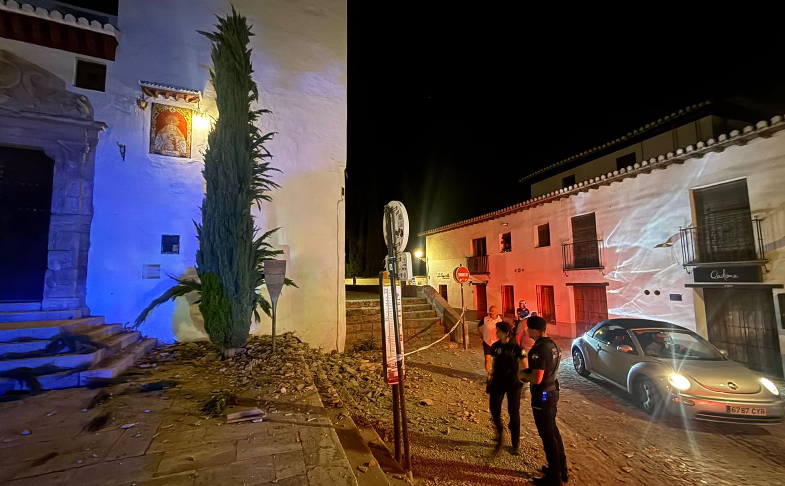 Daños en la iglesia de Santa María de la Aurora y San Miguel de Granada