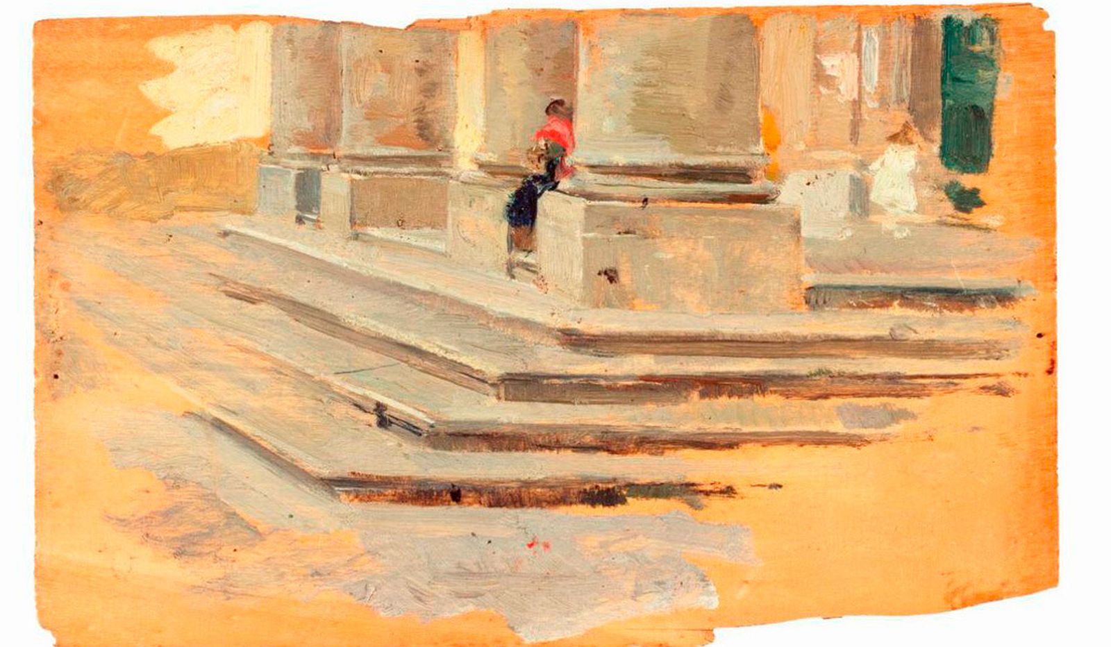 Detalle de una escalera. Joaquín Sorolla. Nota de color, 1885-1889. Museo Sorolla