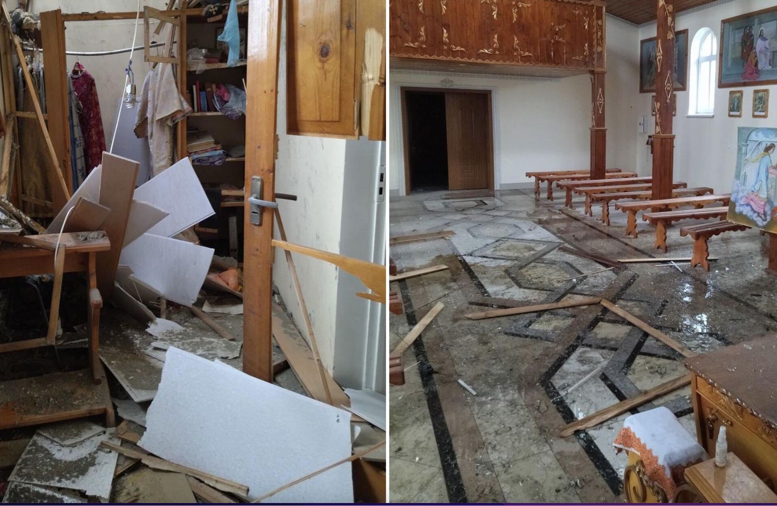 Templo destruido en Ucrania