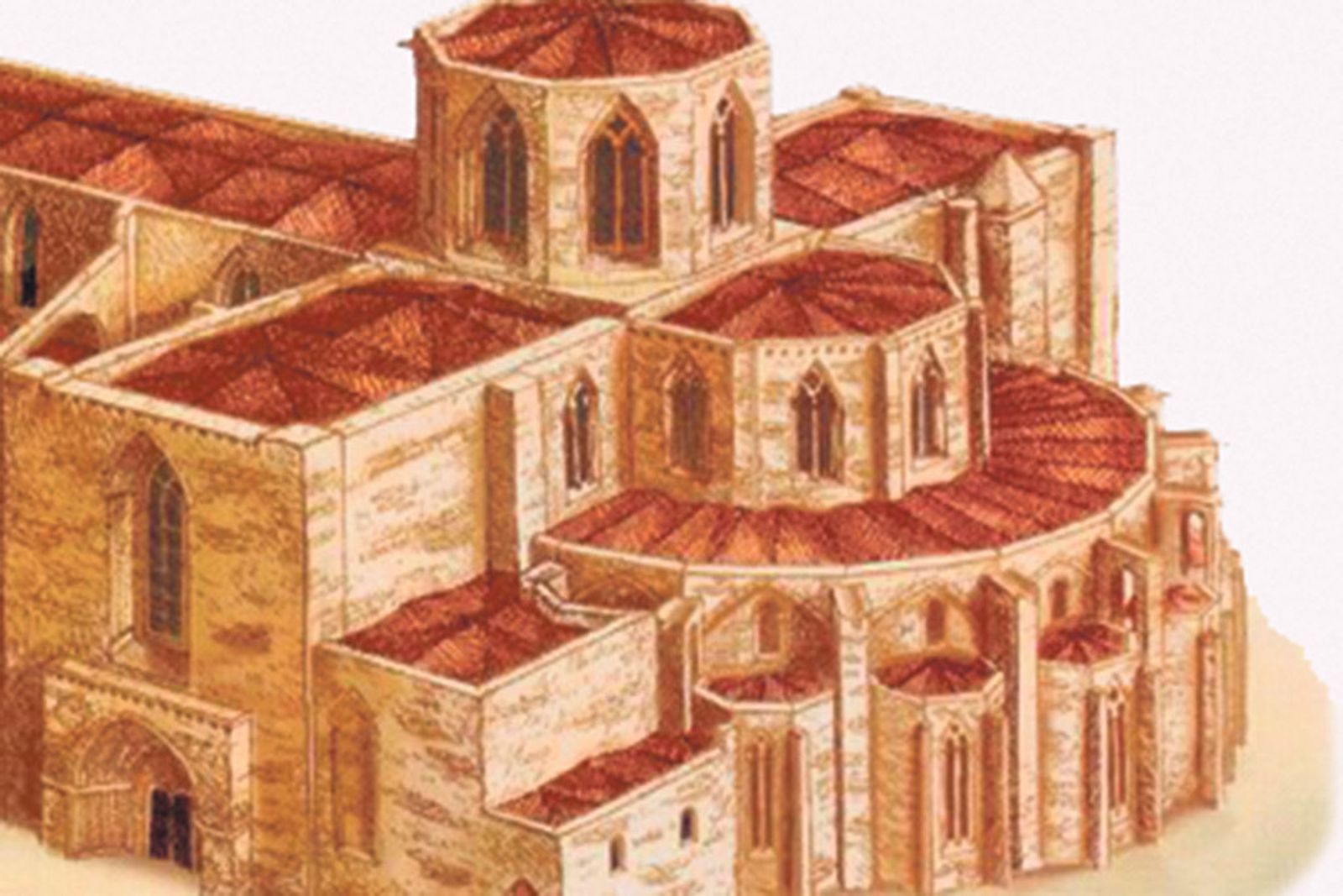 Así quedaría la Catedral, derribado el muro postizo.