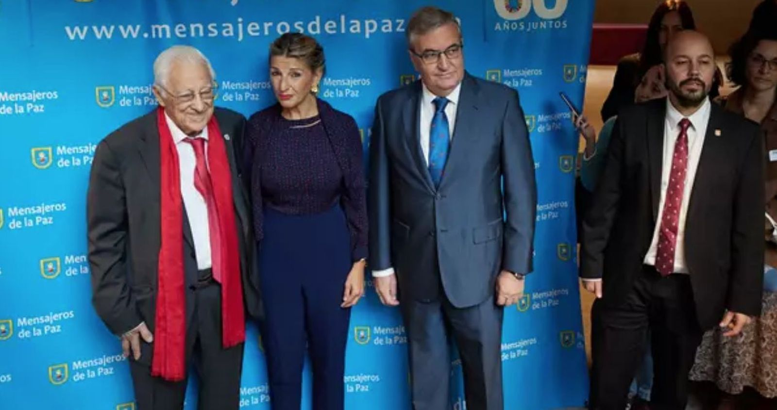 Padre Ángel, Yolanda Díaz, Sigfrido Herráez y Sergio Mella