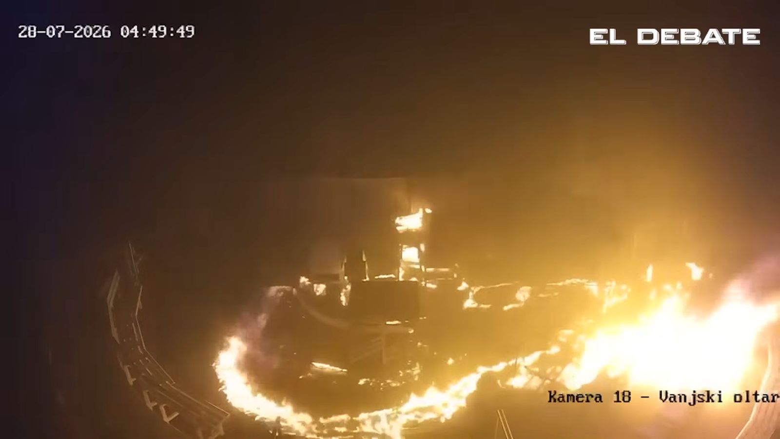 El video que capta cómo un hombre prende fuego en Medjugorje