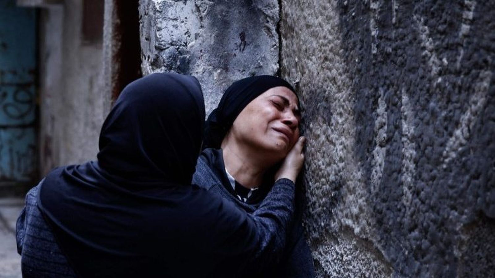 Mujeres palestinas en un entierro