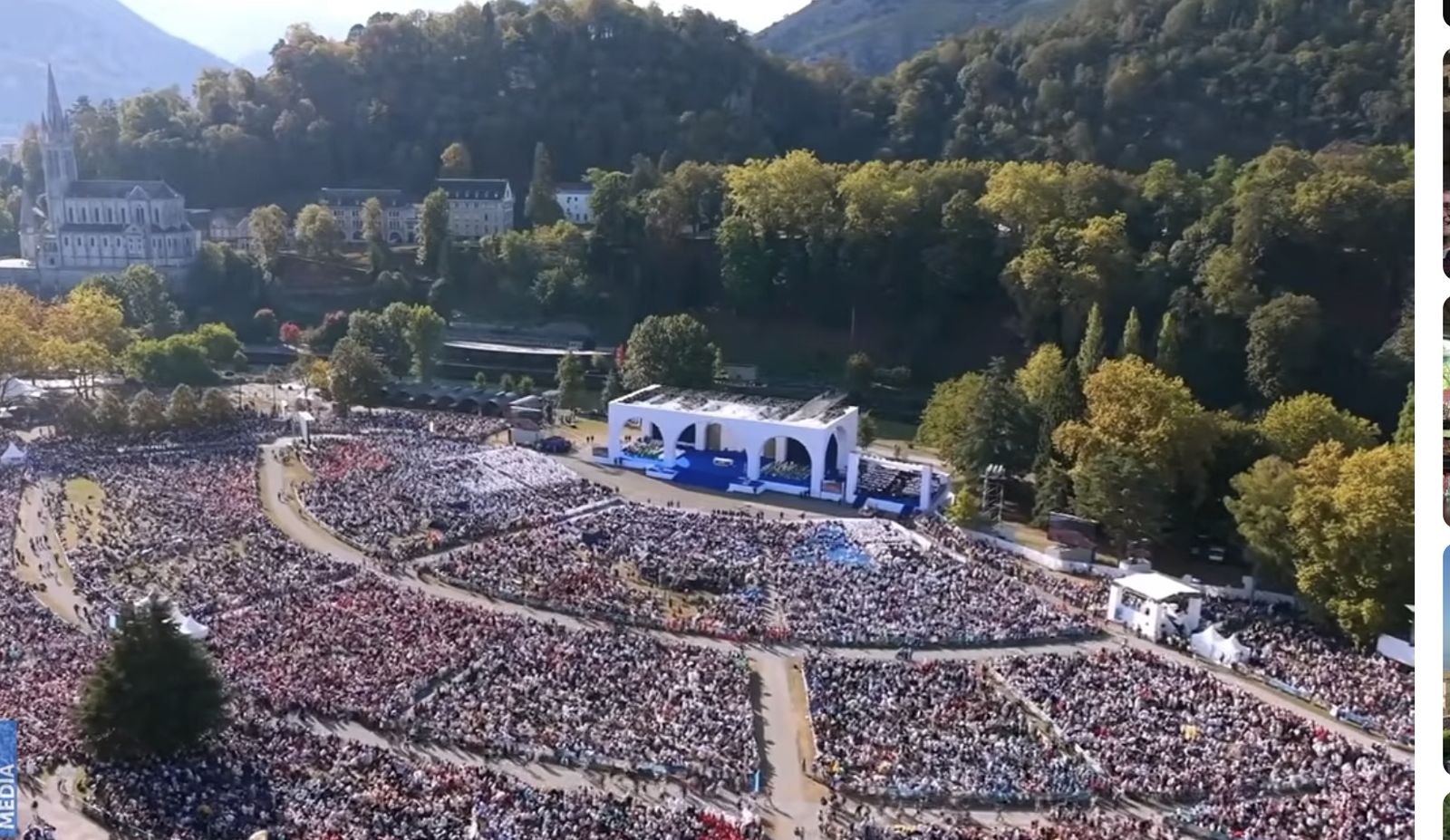 Multitudinaria misa en la explanada de Lourdes