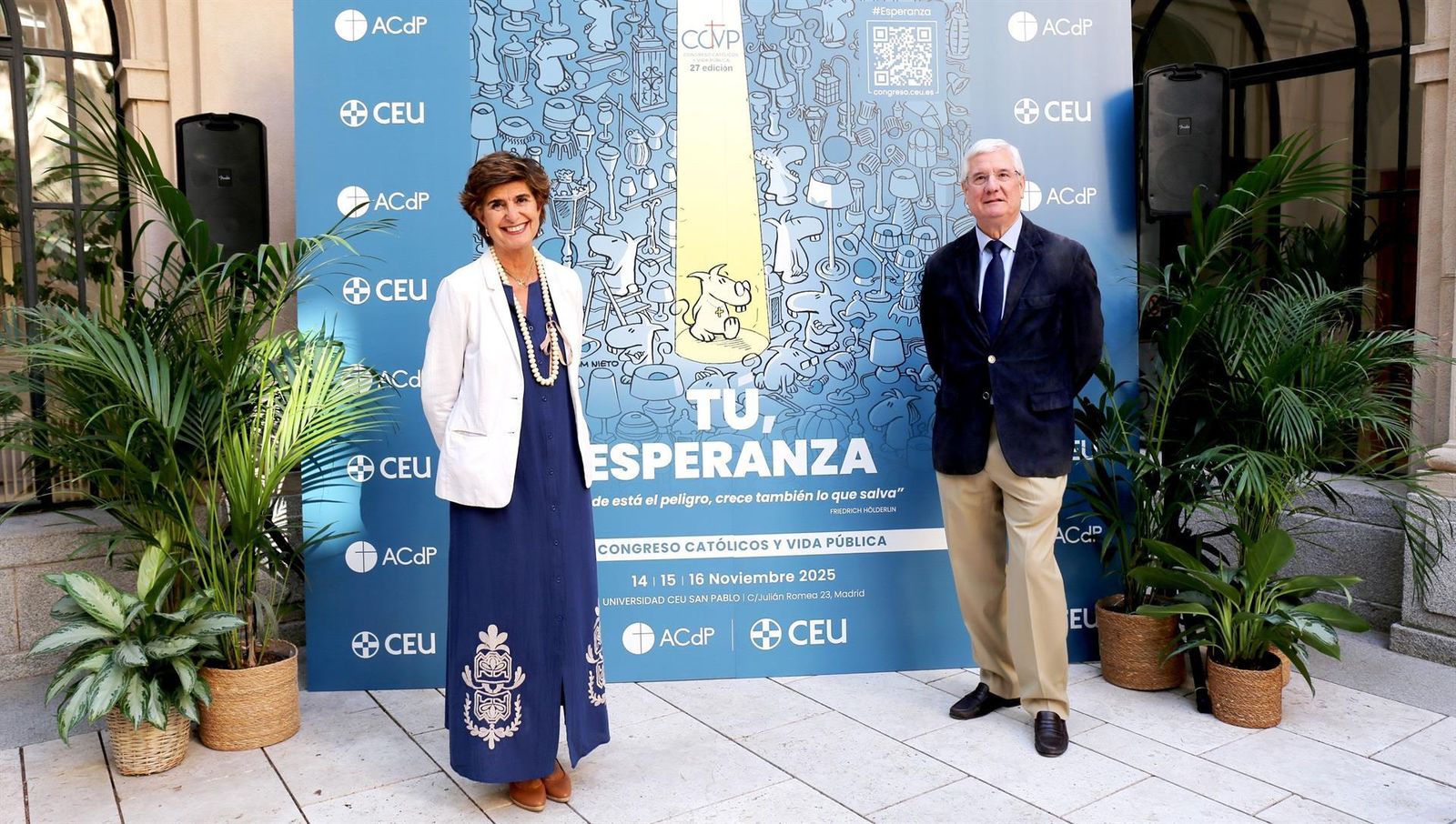 Los codirectores del Congreso Católicos y Vida Pública, María San Gil y Josep Masip