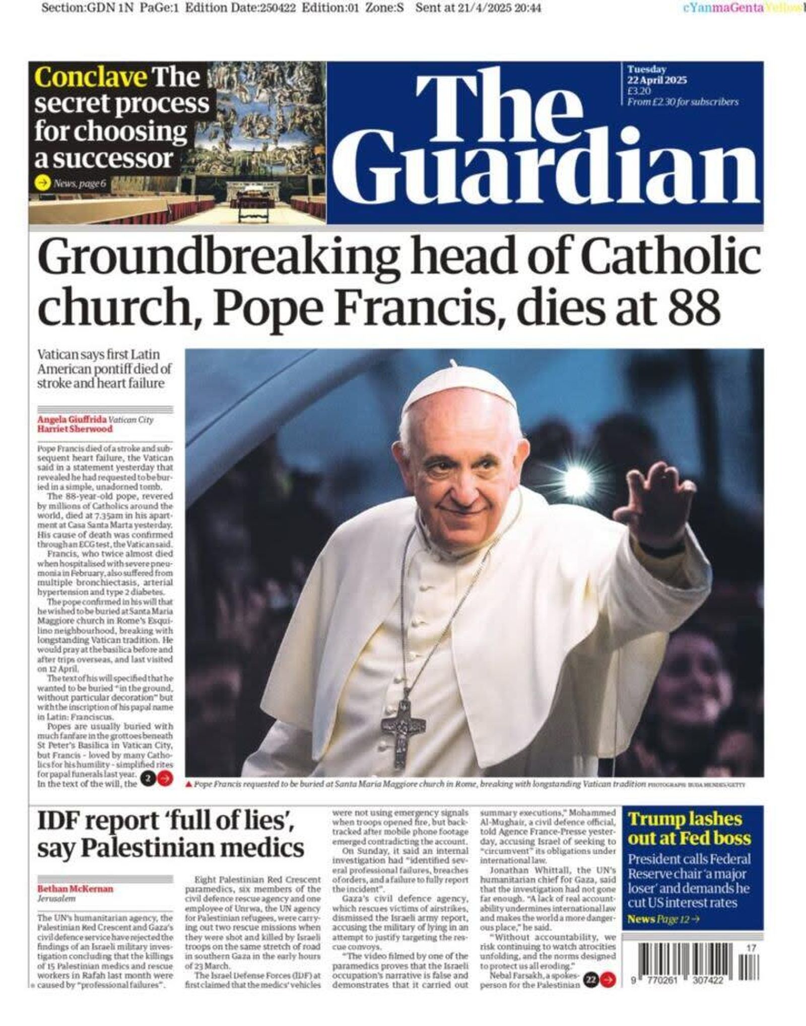Portada de The Guardian