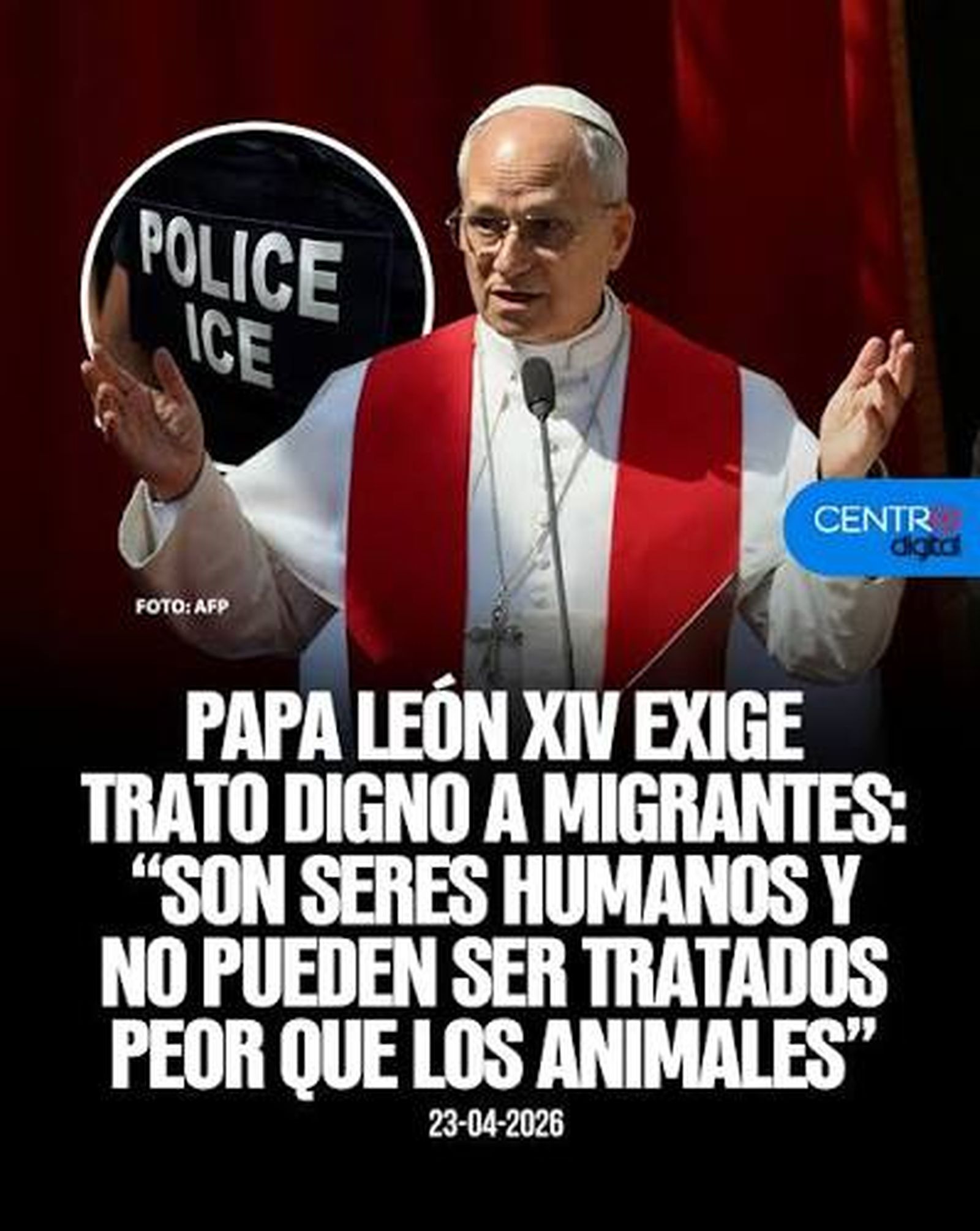 Tratar a lo emigrantes con dignidad y respeto
