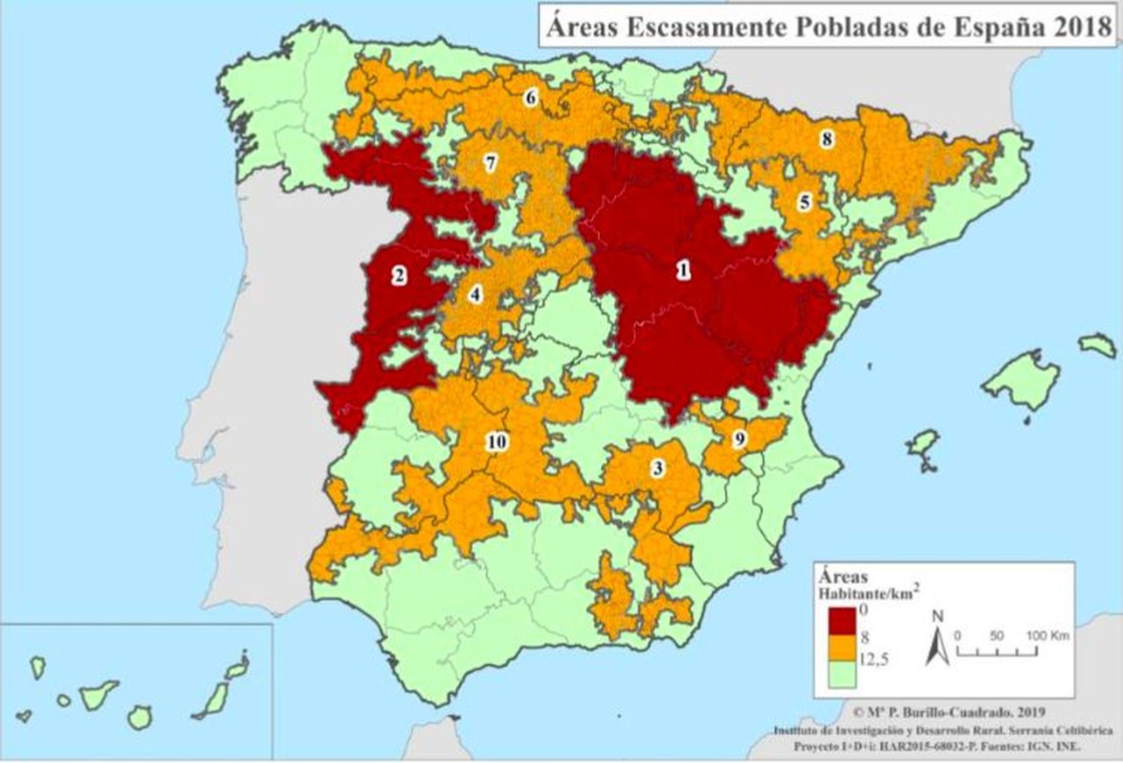 El mapa de la España vaciada
