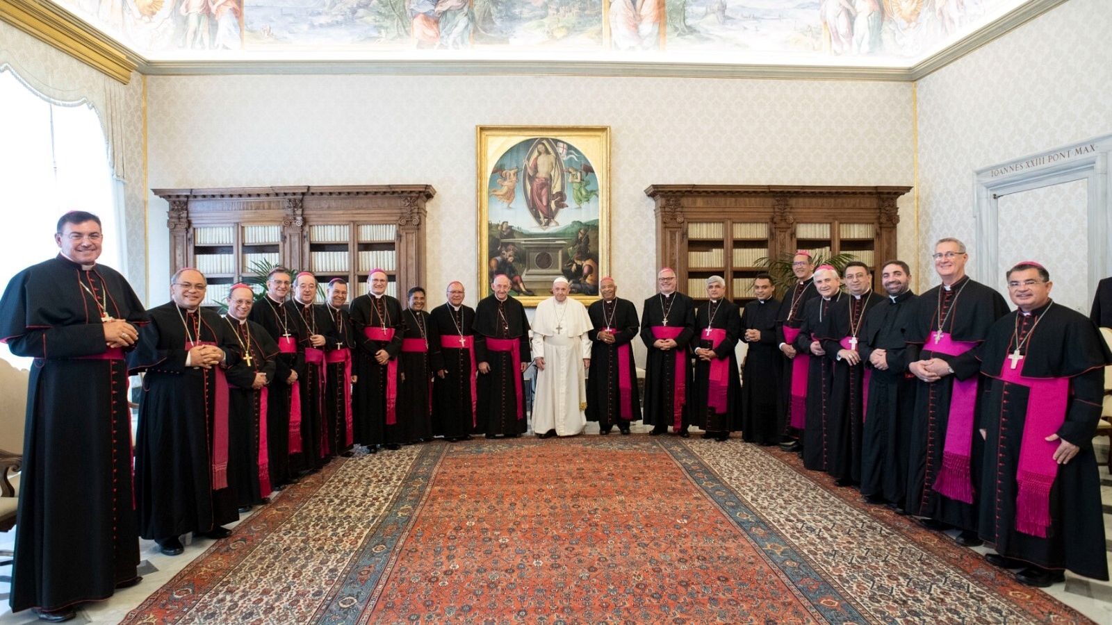 Papa Francisco con obispos brasileños