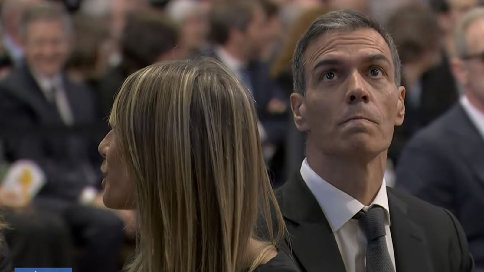 Sánchez en la Sagrada Familia con su esposa