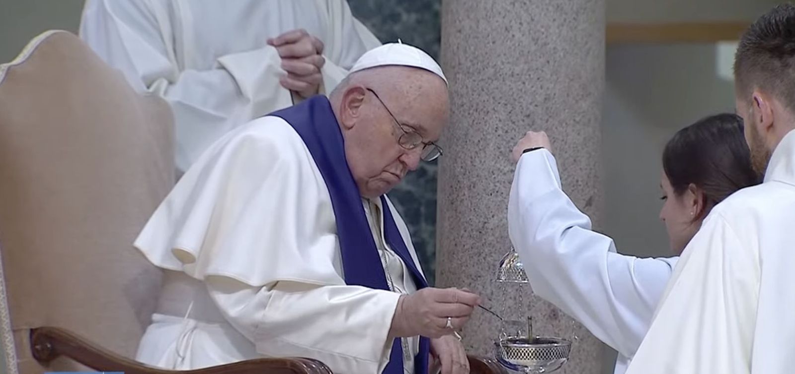 El Papa, durante la ceremonia