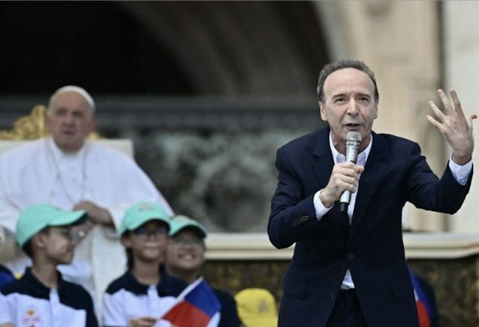 Roberto Benigni durante su monólogo