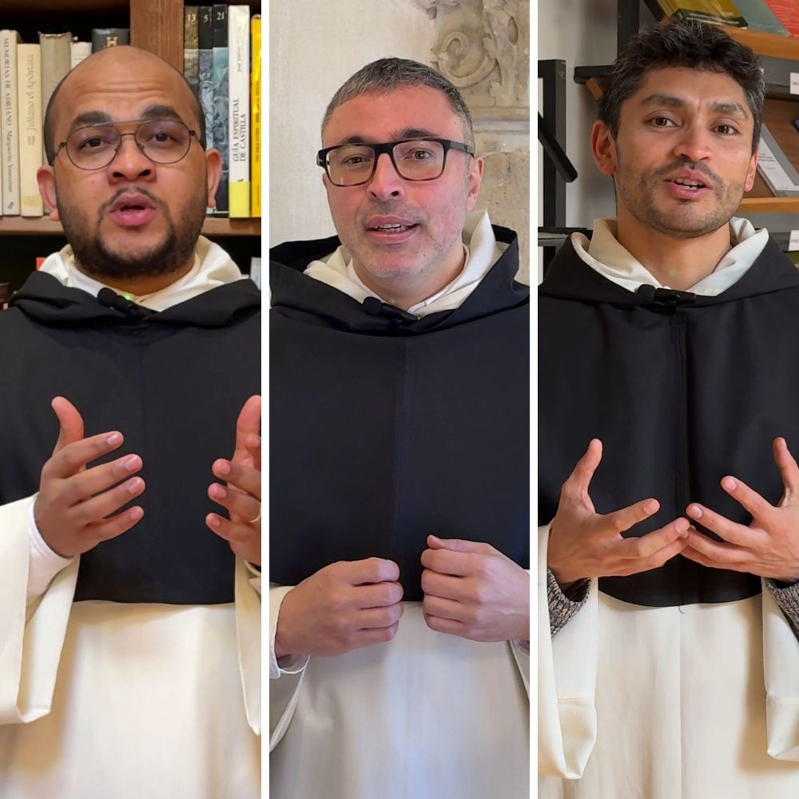 Fray Cristo Manuel Acosta, fray Ignacio Castro y fray José Enrique Pacheco