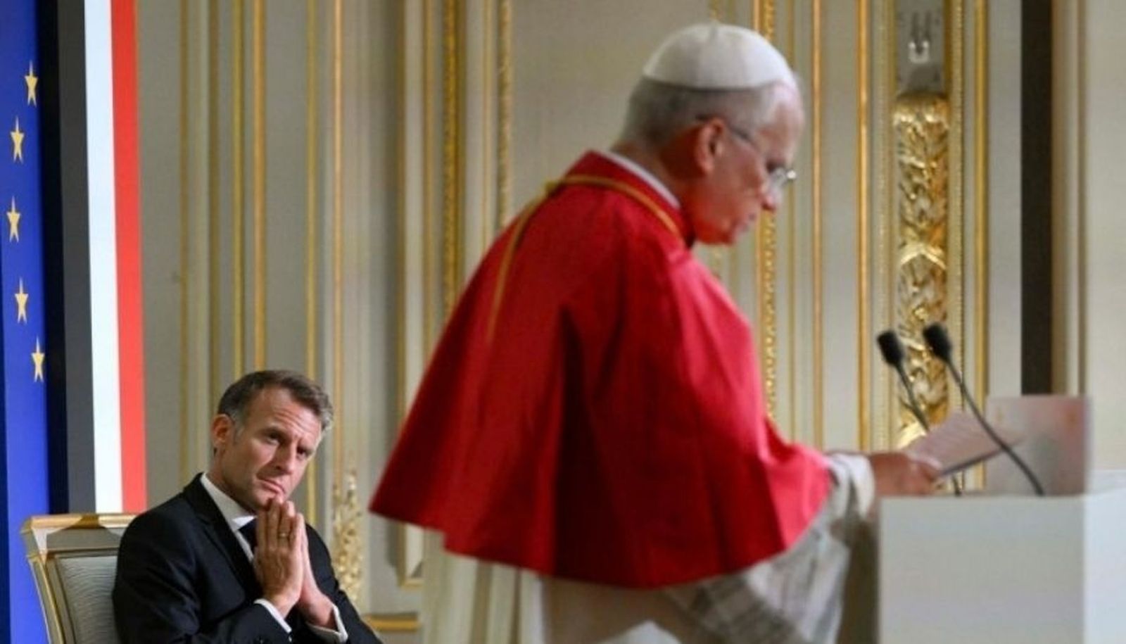 León XIV y Emmanuel Macron