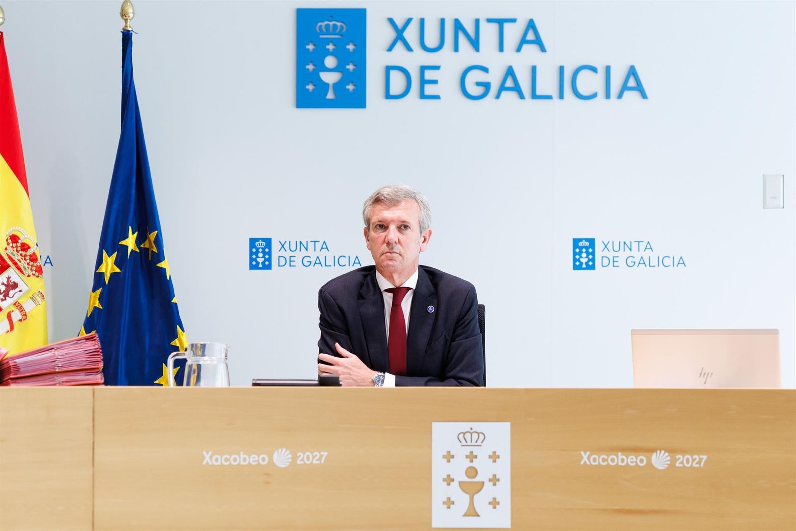 El titular del Ejecutivo gallego, Alfonso Rueda, preside el Consello de la Xunta