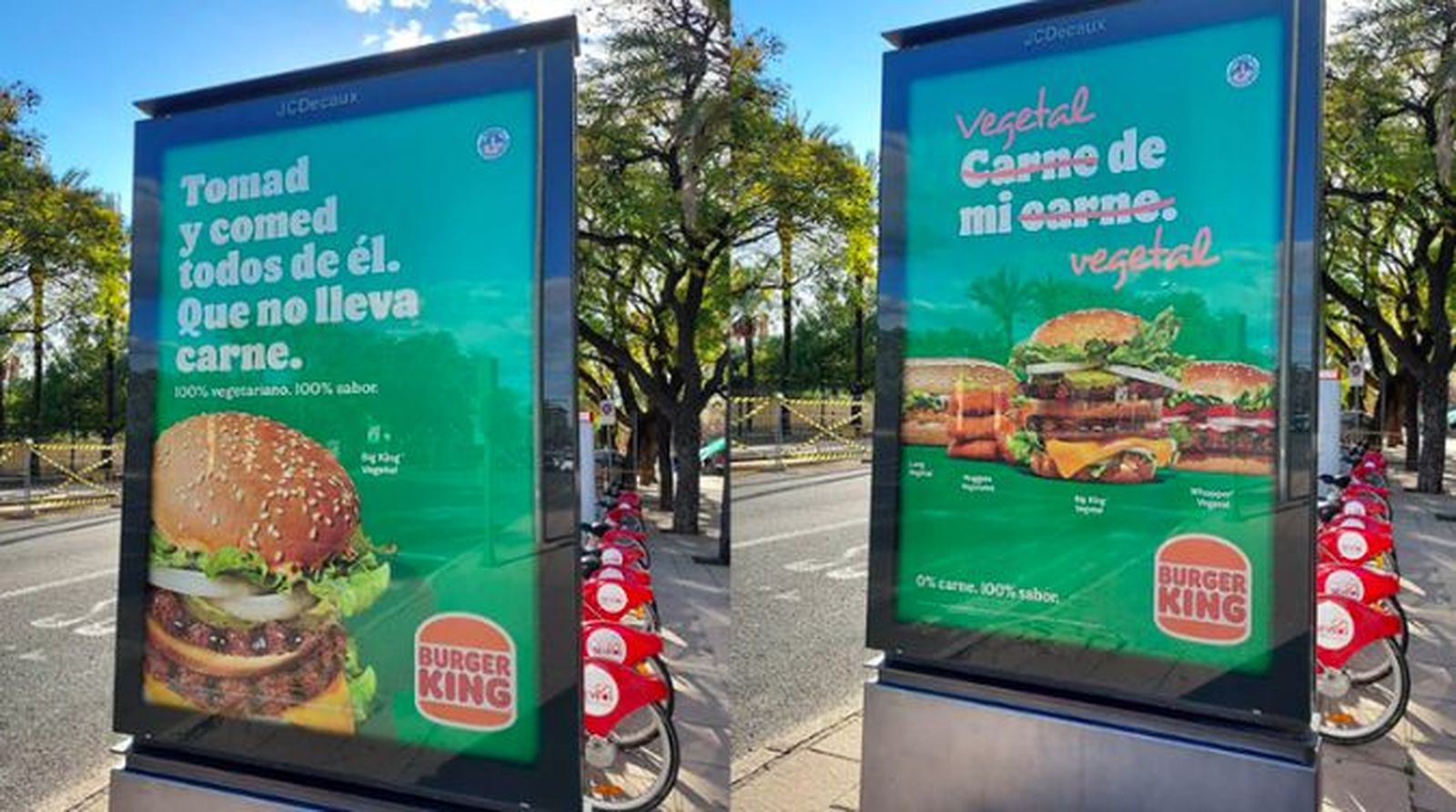 Marquesinas con la campaña de Burger King