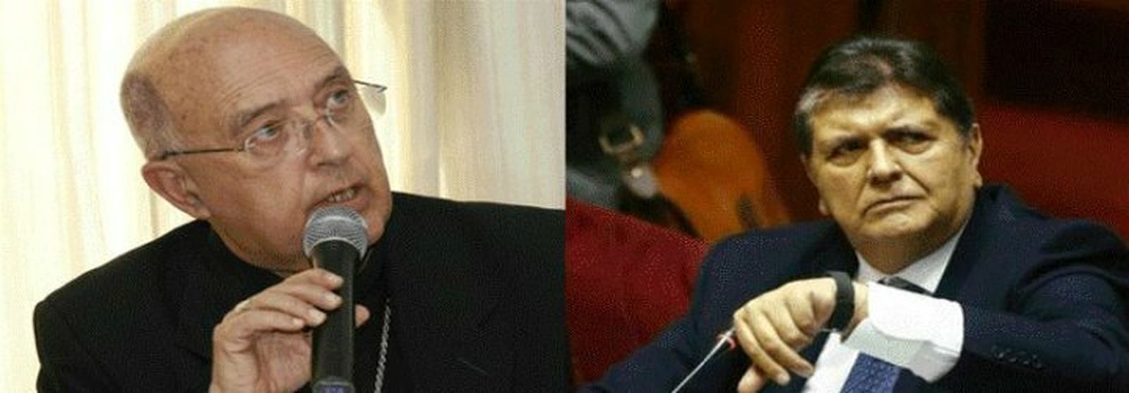El cardenal peruano Pedro Barreto y el expresidente Alan García