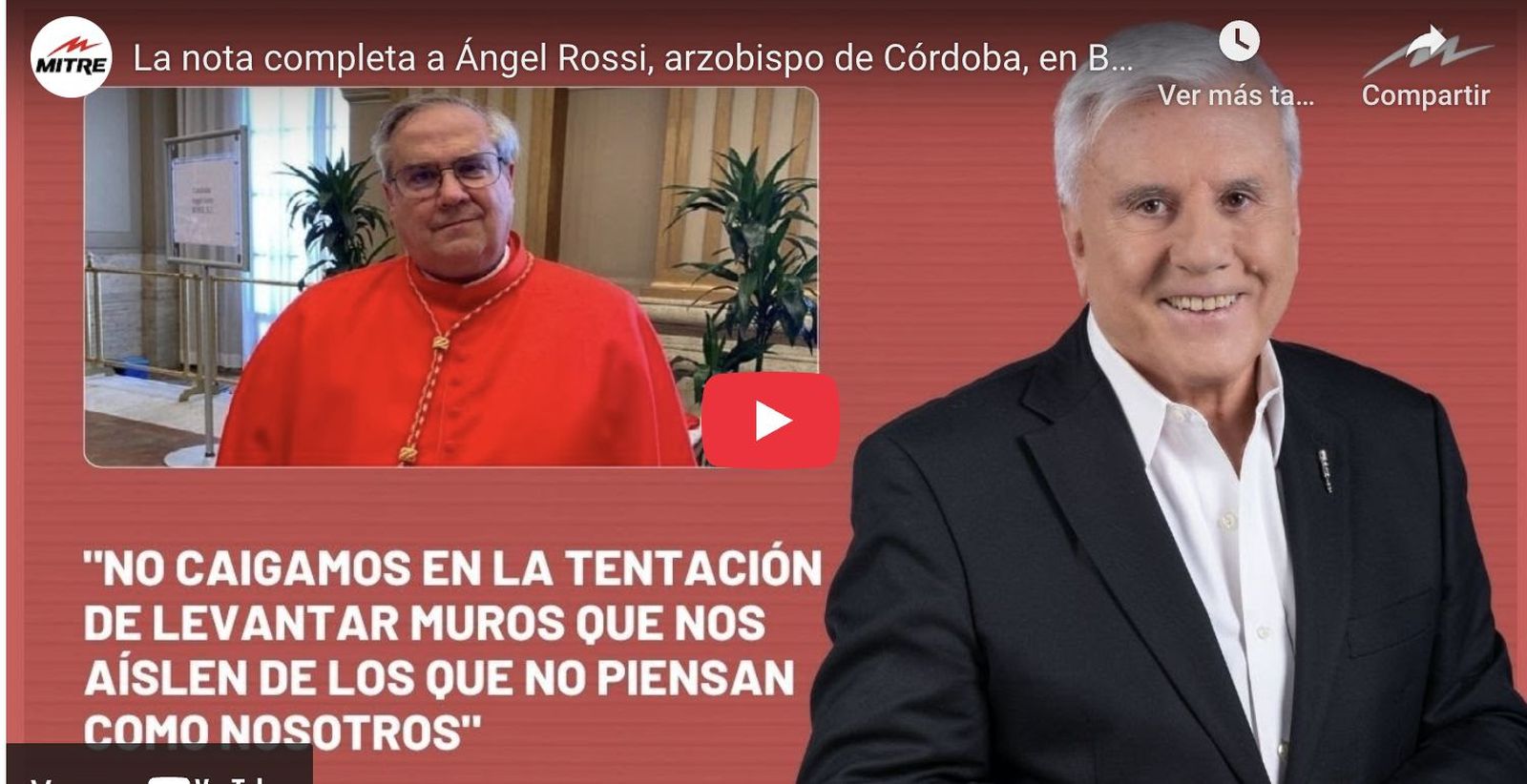 Cardenal Rossi en radio Mitre