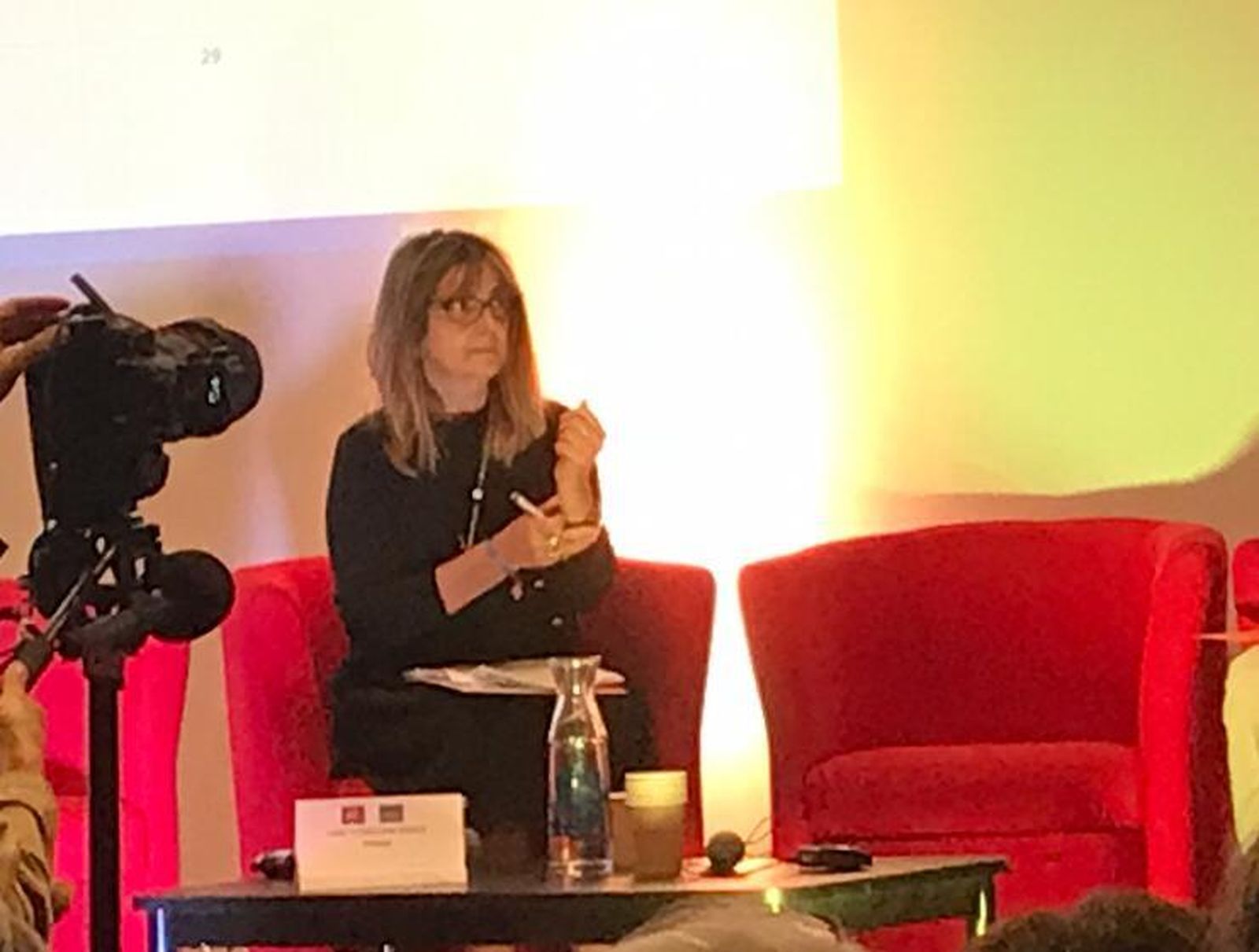 Ana Cuevas, durante el encuentro