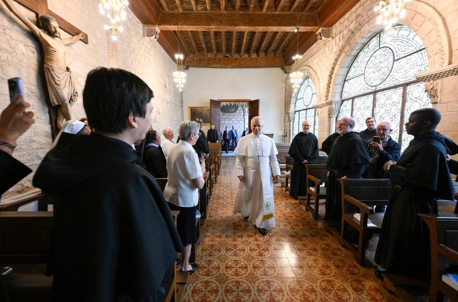 El Papa con la comunidad agustina de Cataluña