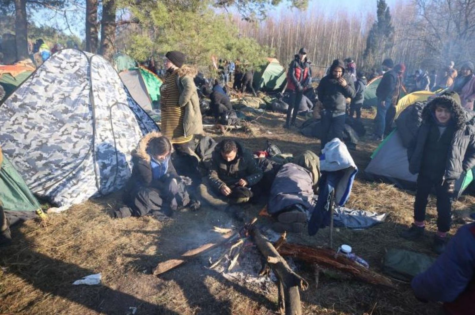 Migrantes en la  frontera de Lituania