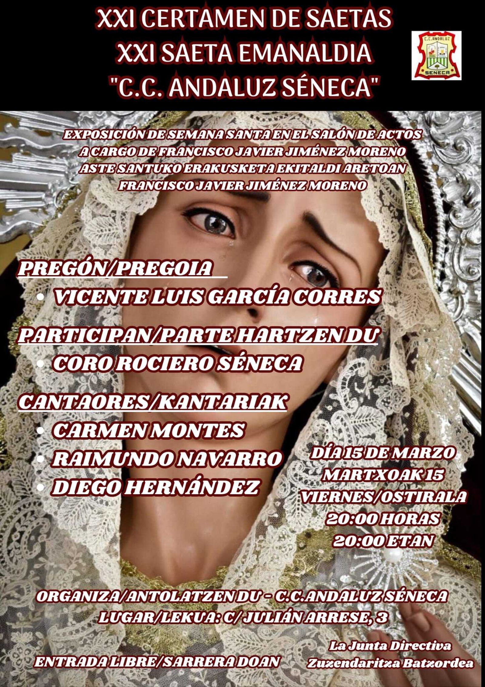 Pregón de Semana Santa 2024 Centro Andaluz Séneca de Vitoria-Gasteiz