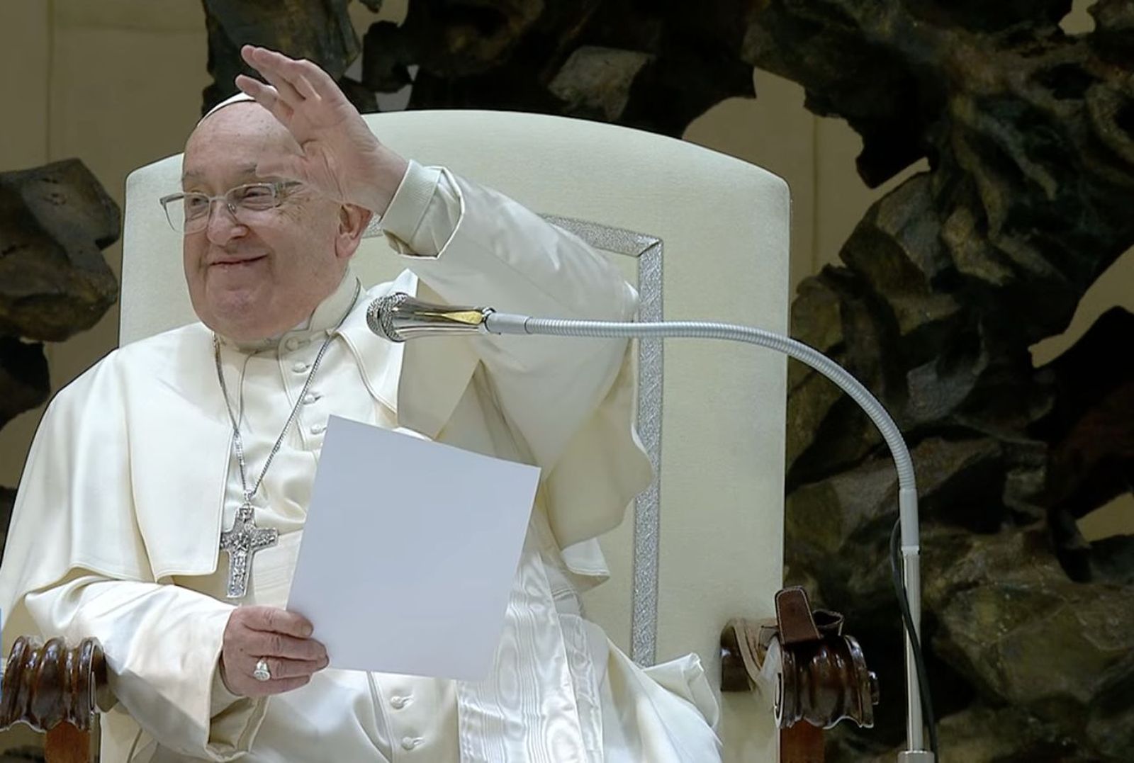 Francisco saluda a los fieles en la audiencia general