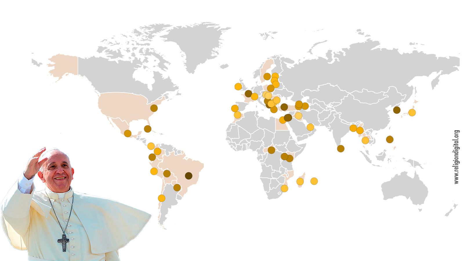 Todos los viajes del papa Francisco en su pontificado (2013-2021)