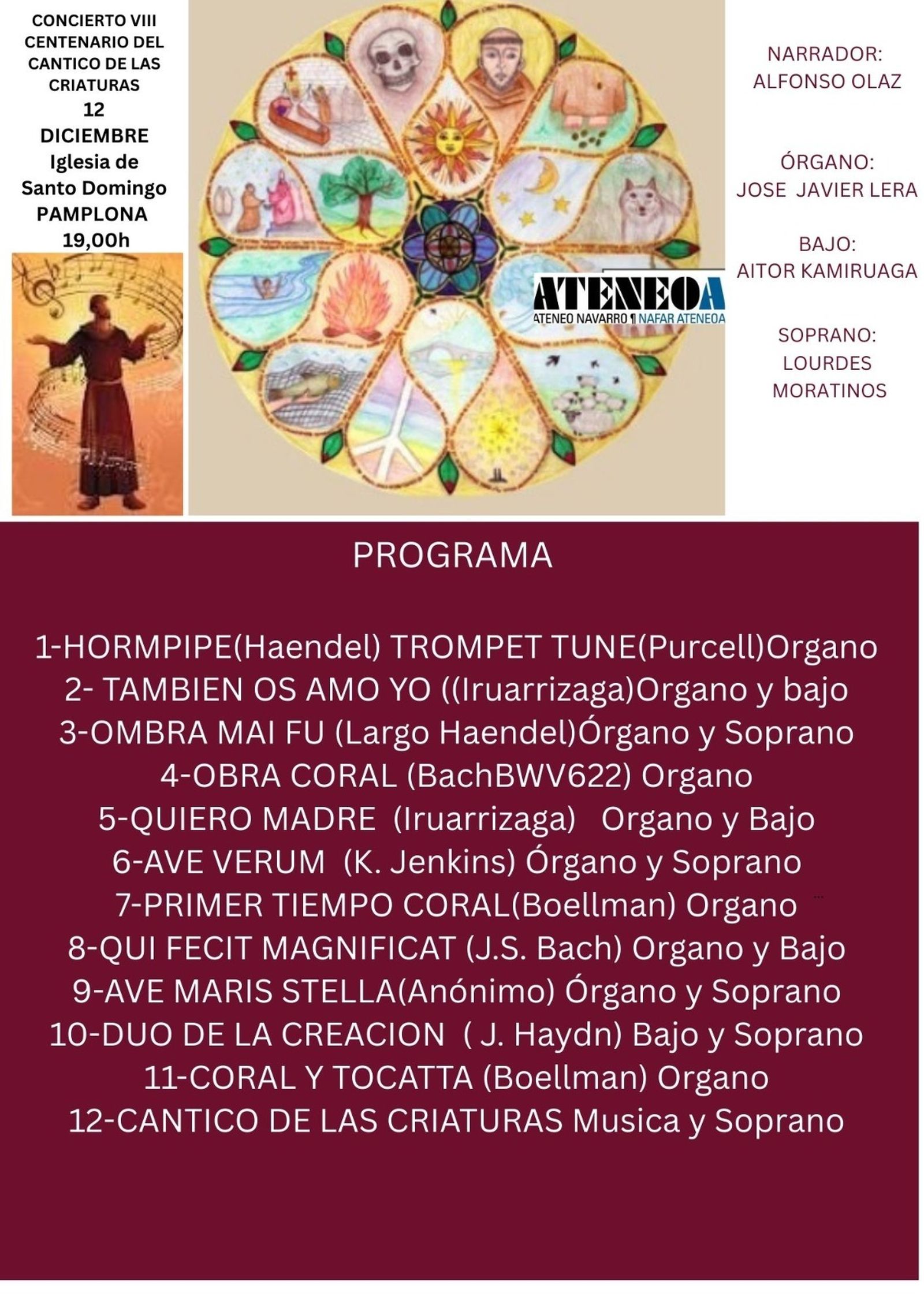 CONCIERTO VIII CENTENARIO DEL CÁNTICO DE LAS CRIATURAS. PAMPLONA 12 DICIEMBRE 2025