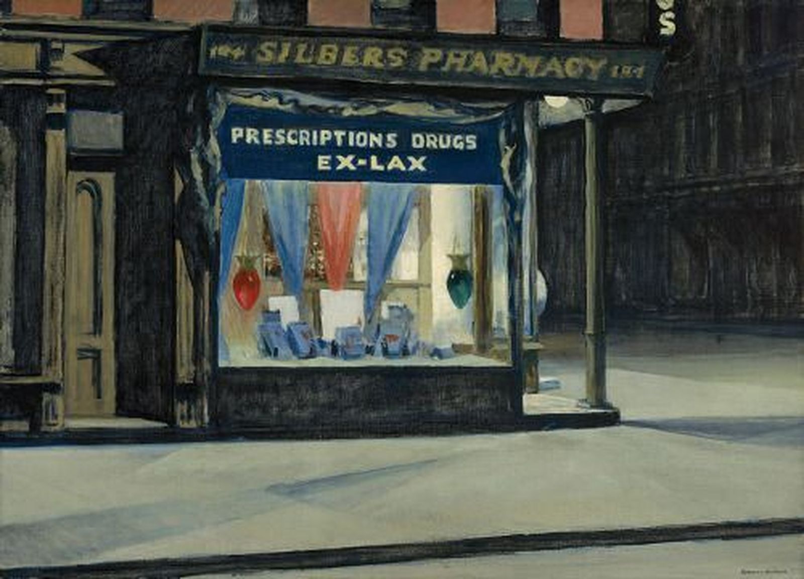"Farmacia". E. Hopper, 1927