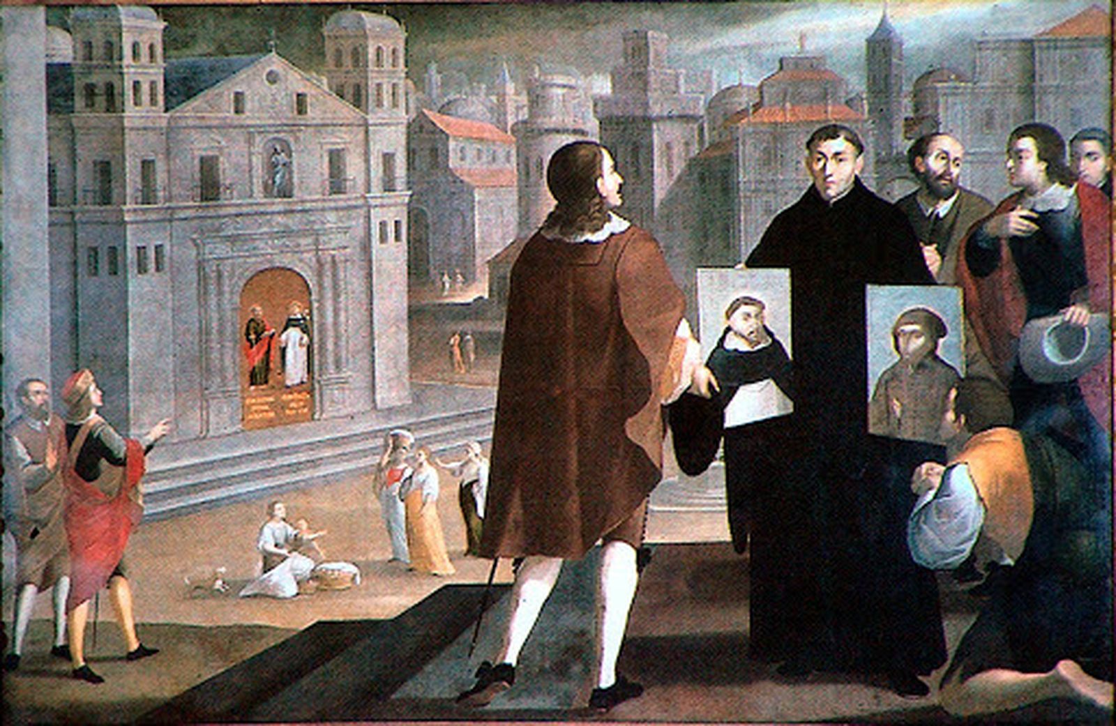 El Abad Joaquín de Fiore presenta los retratos de san Francisco y santo Domingo (h. 1680)