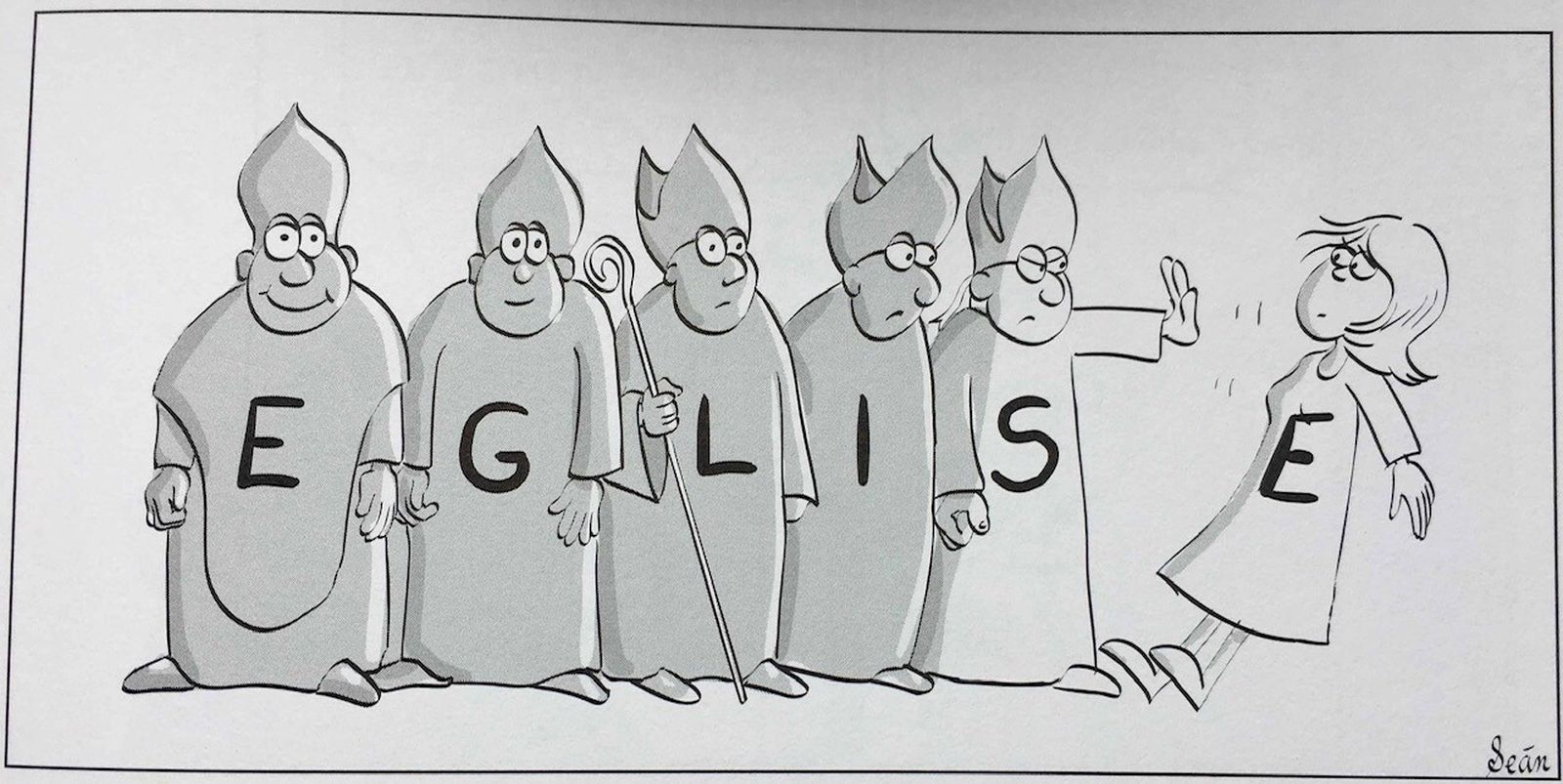 Un empujón a la mujer en la Iglesia