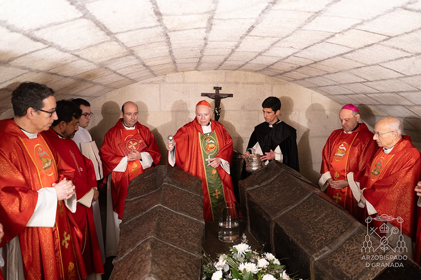 El cardenal Aguiar en la Capilla Real a Granada, Palacio Arzobispal