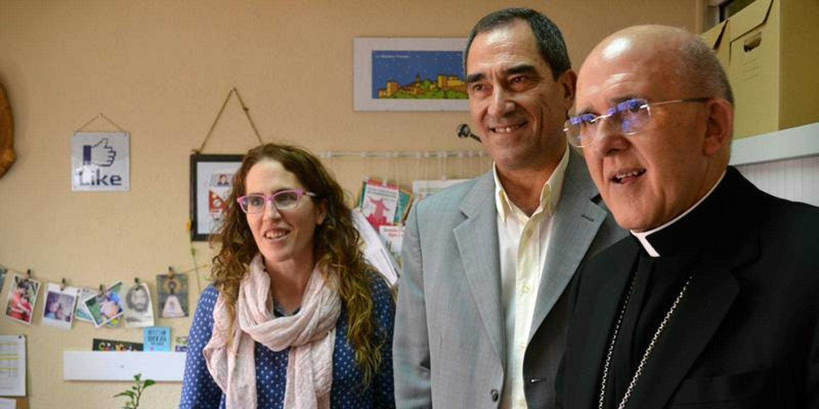 Algarate y Hernando junto al arzobispo de Madrid, cardenal Carlos Osoro