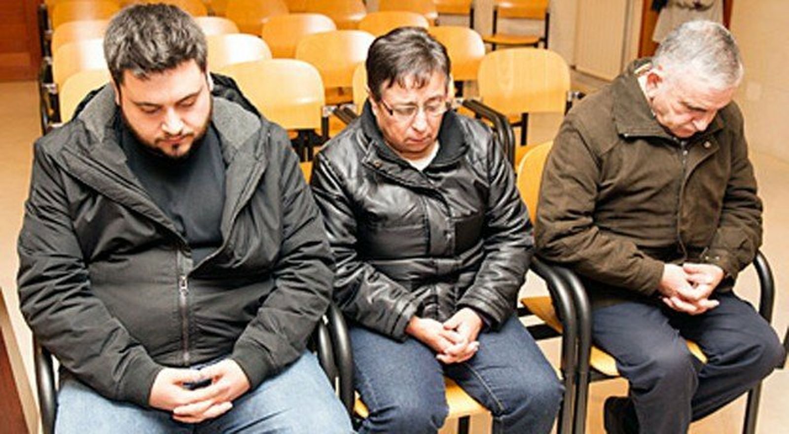 Los tres acusados, durante el juicio