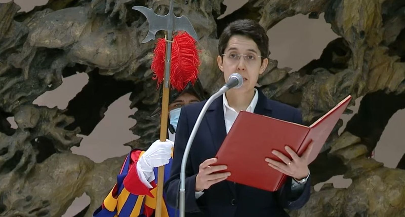 Locutora de la audiencia del Papa