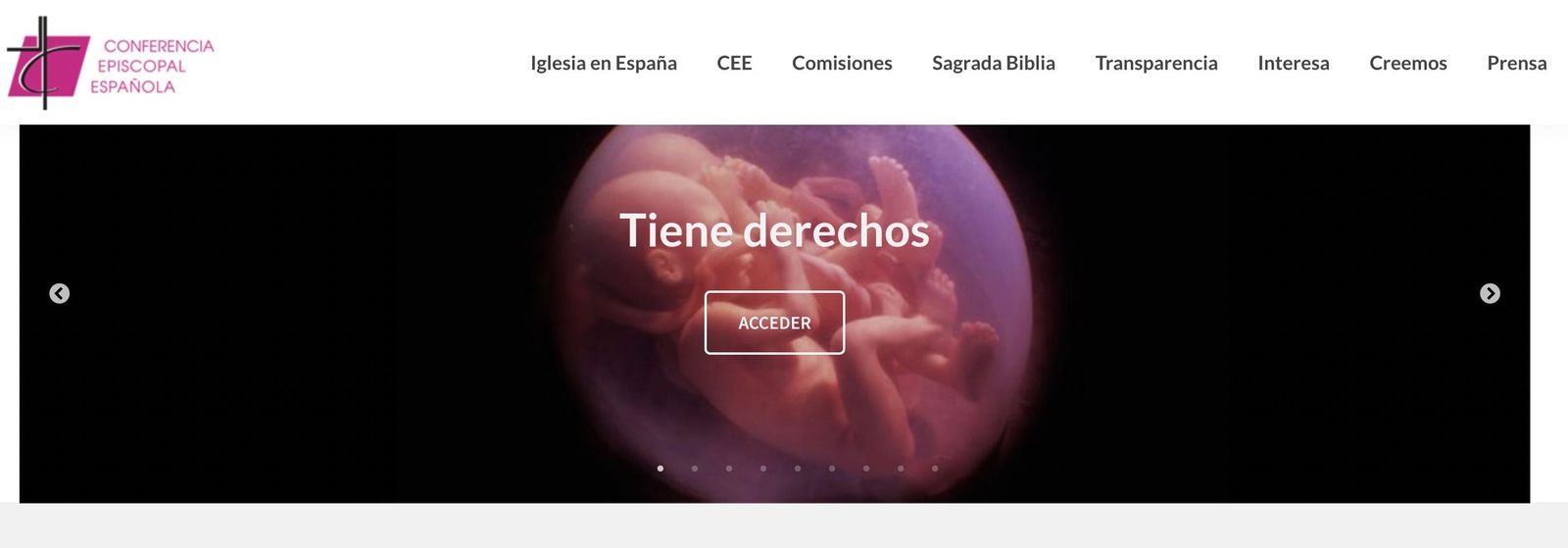 Especial aborto en la web de la Conferencia Episcopal Española