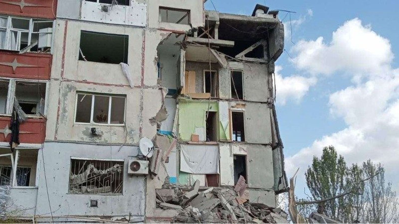 Edificio destruido en Beryslav