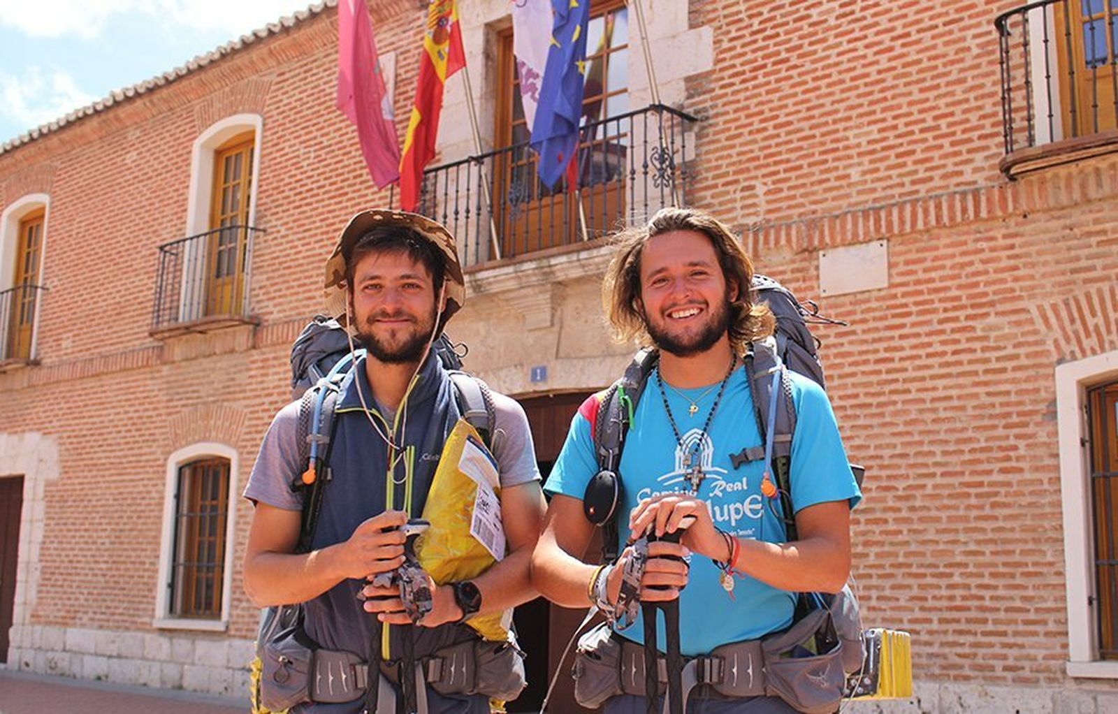 Los peregrinos Andrea Martello y Adrián Pelayo