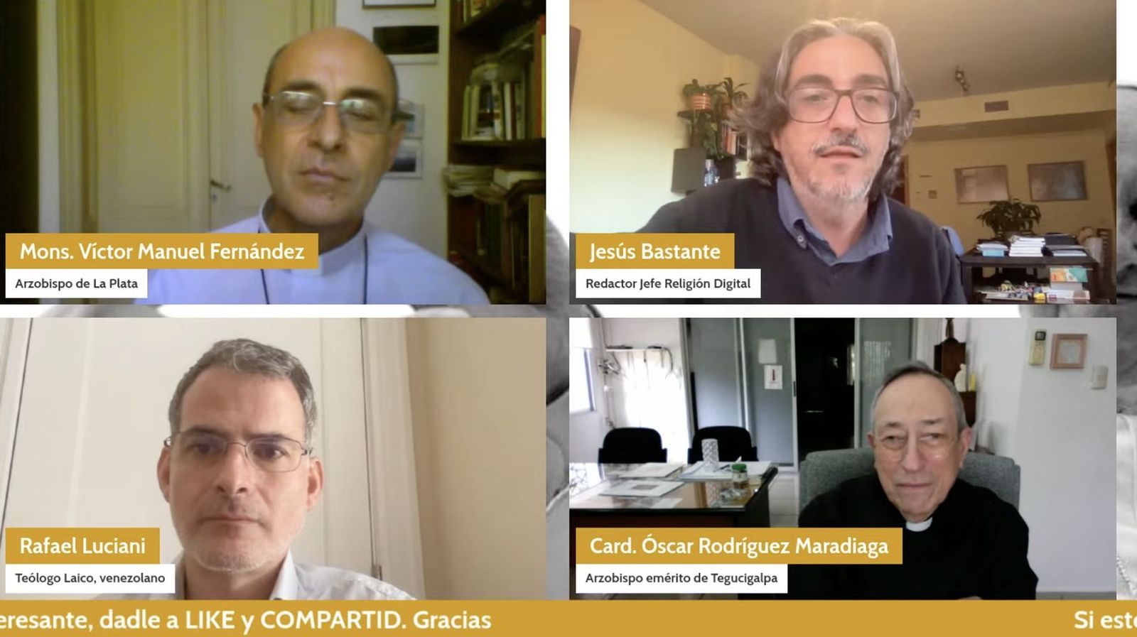 Los participantes en el webinar con motivo del 10º aniversario del pontificado del Papa Francisco.
