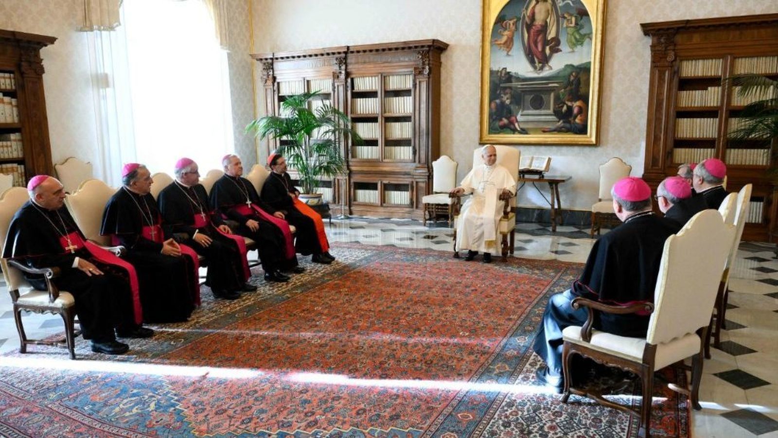 León XIV, con los obispos españoles