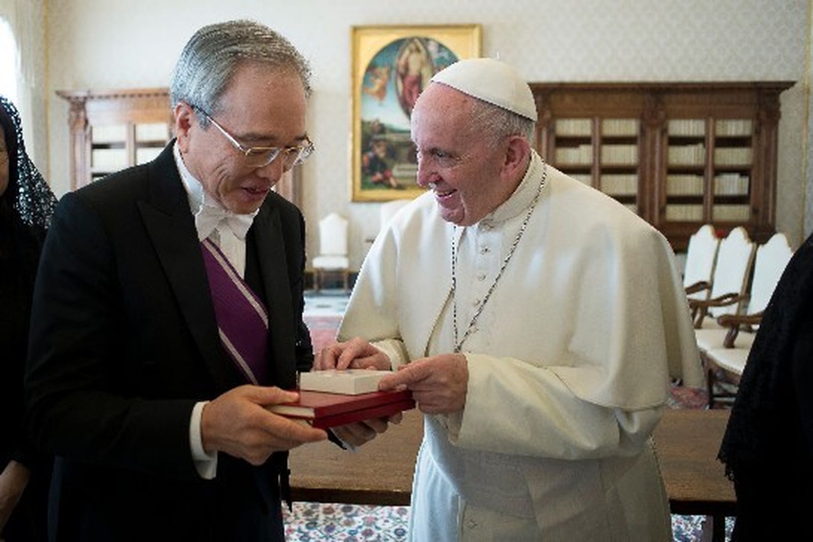 El embajador de Taiwán en el Vaticano, con el Papa