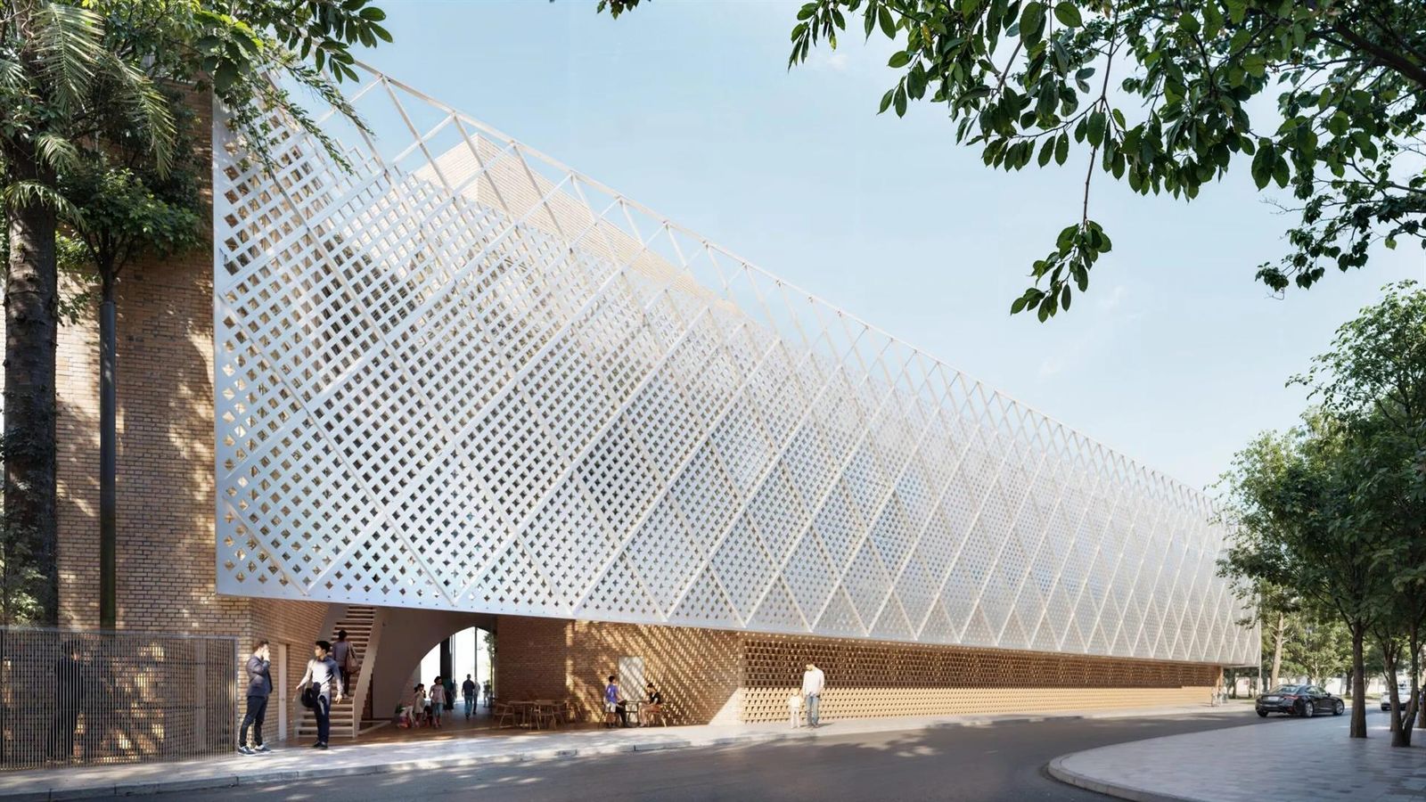 Fachada del centro cultural islámico junto al Polígono Sur