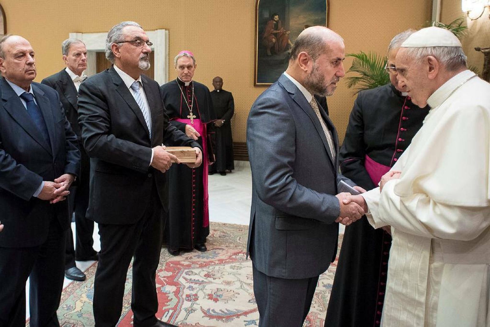 Francisco, con integrantes de la Comisión para el Diálogo Interreligioso del Estado de Palestina